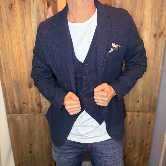 Giacca e gilet panama gessato