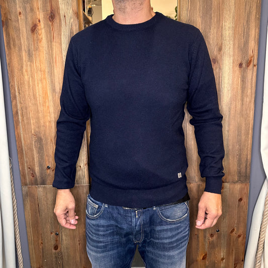 Maglia block eleven cashmere blu