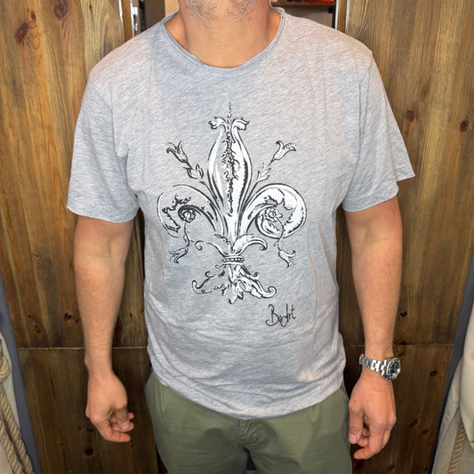T-shirt BEART grigio mélange giglio