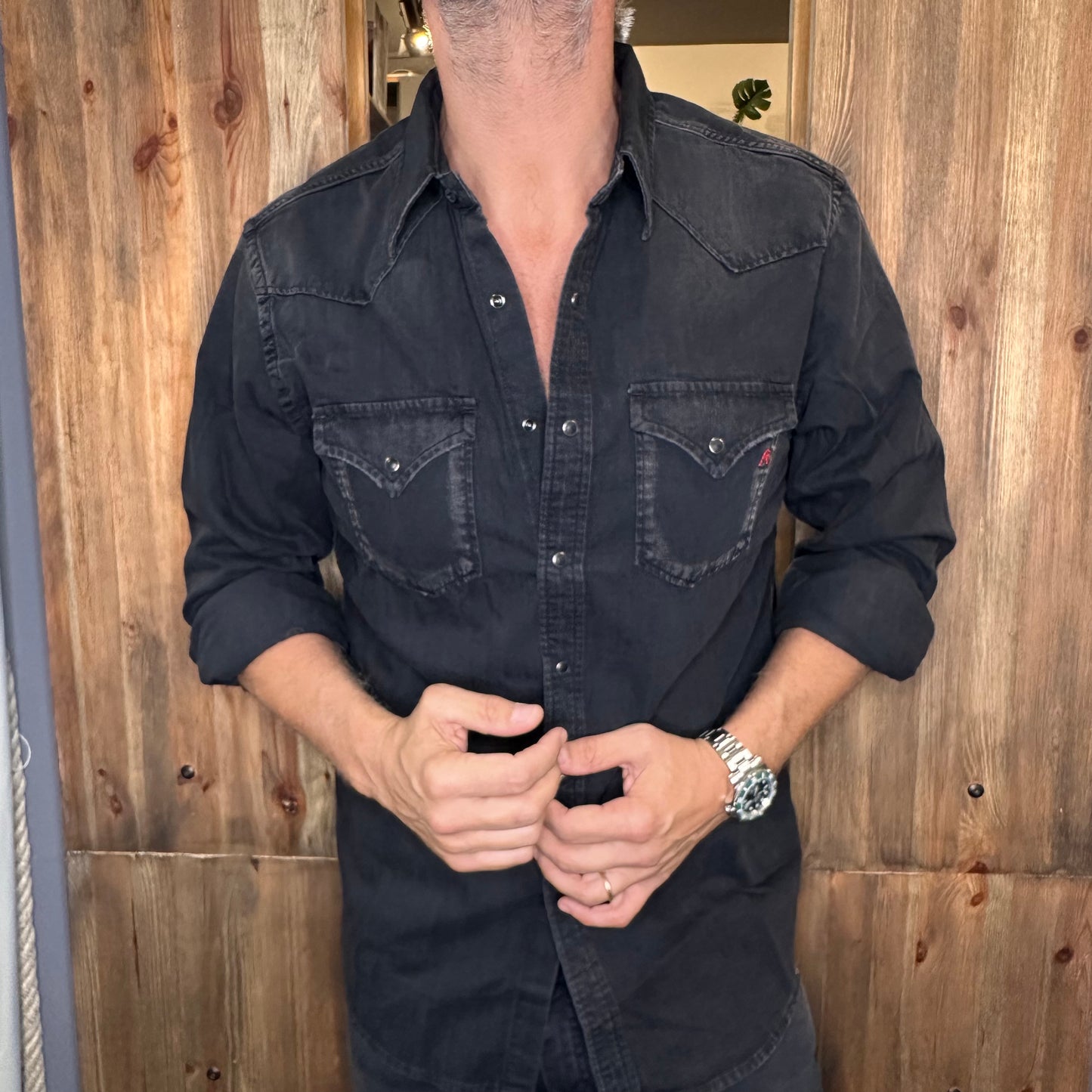 Camicia denim Replay black washed