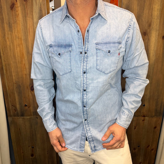 Camicia denim replay stone bleach