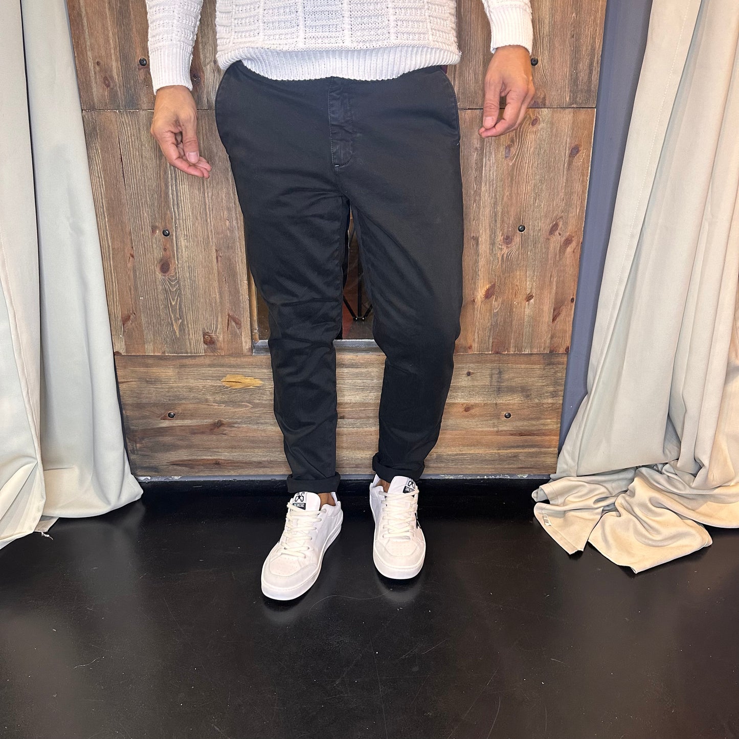 Pantalone chinos block eleven nero