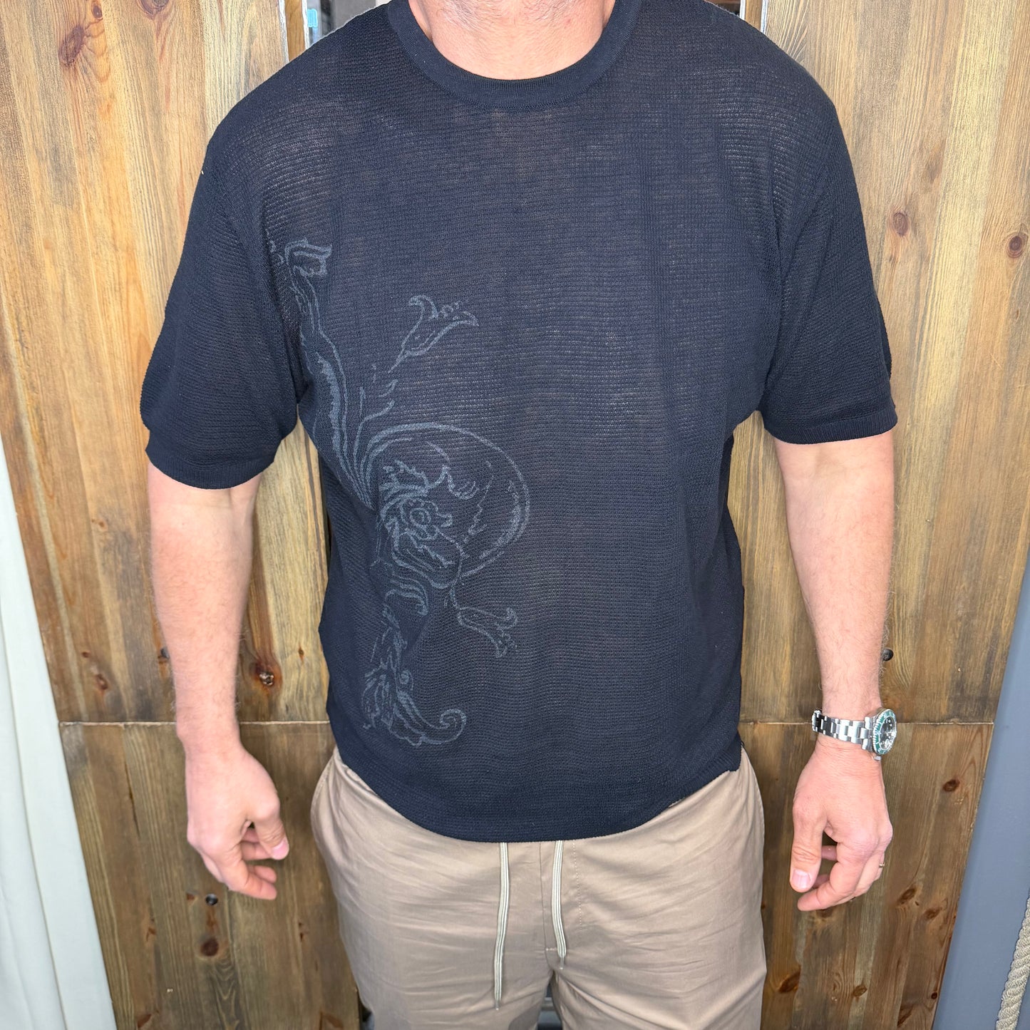 Maglia BEART Lino cotone nera