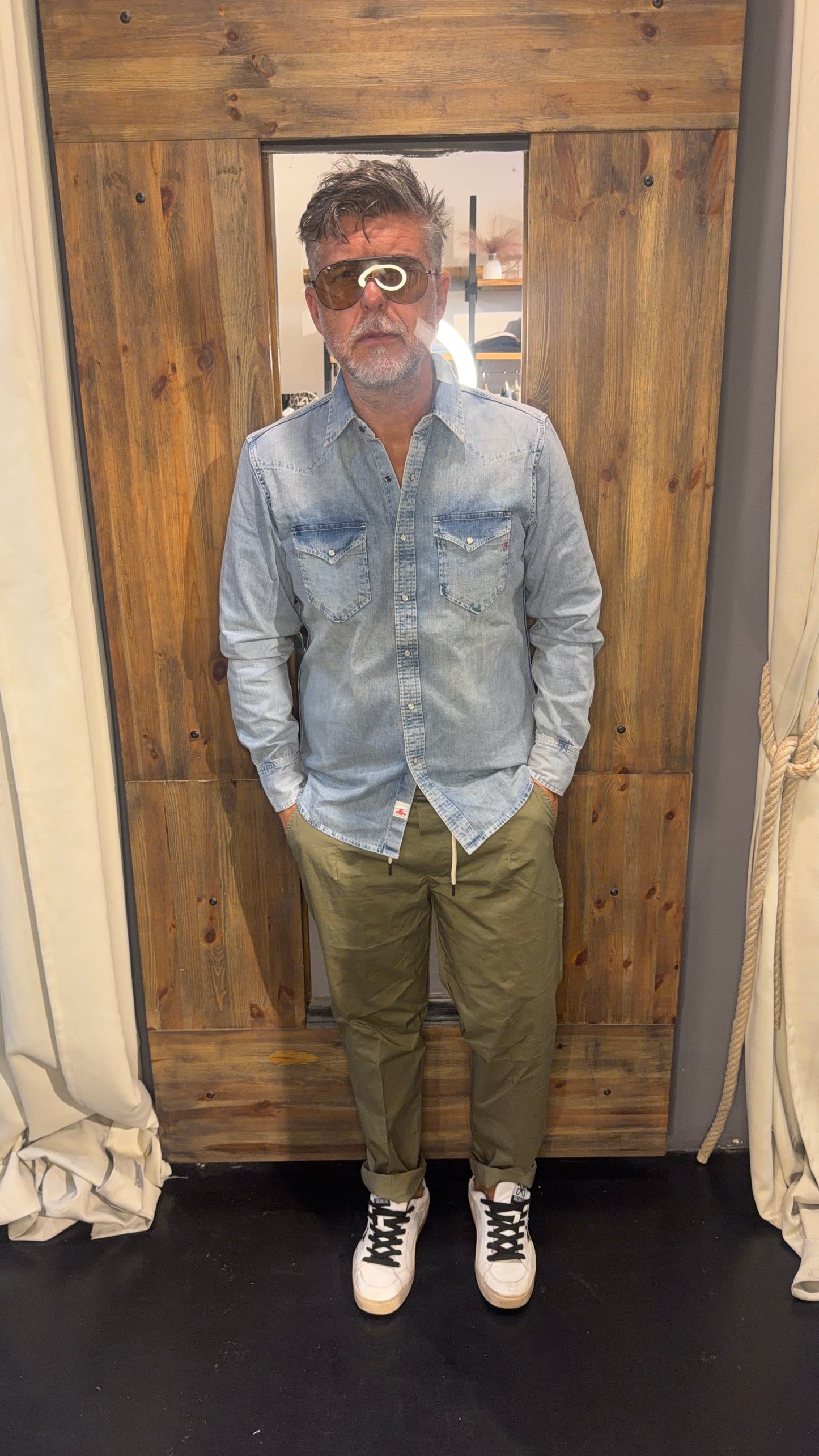 Camicia replay stone whased