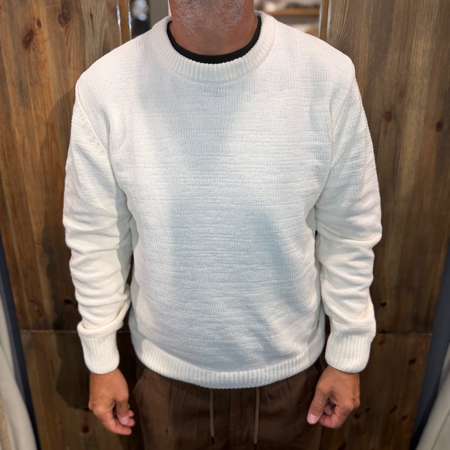 Maglia ciniglia Gianni lupo panna