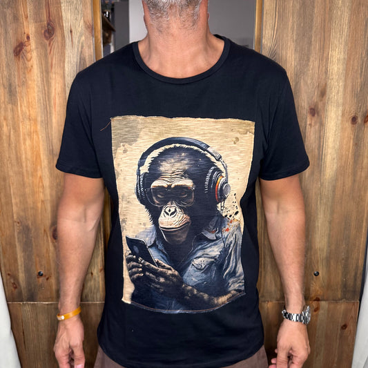 T-shirt Monkey Black