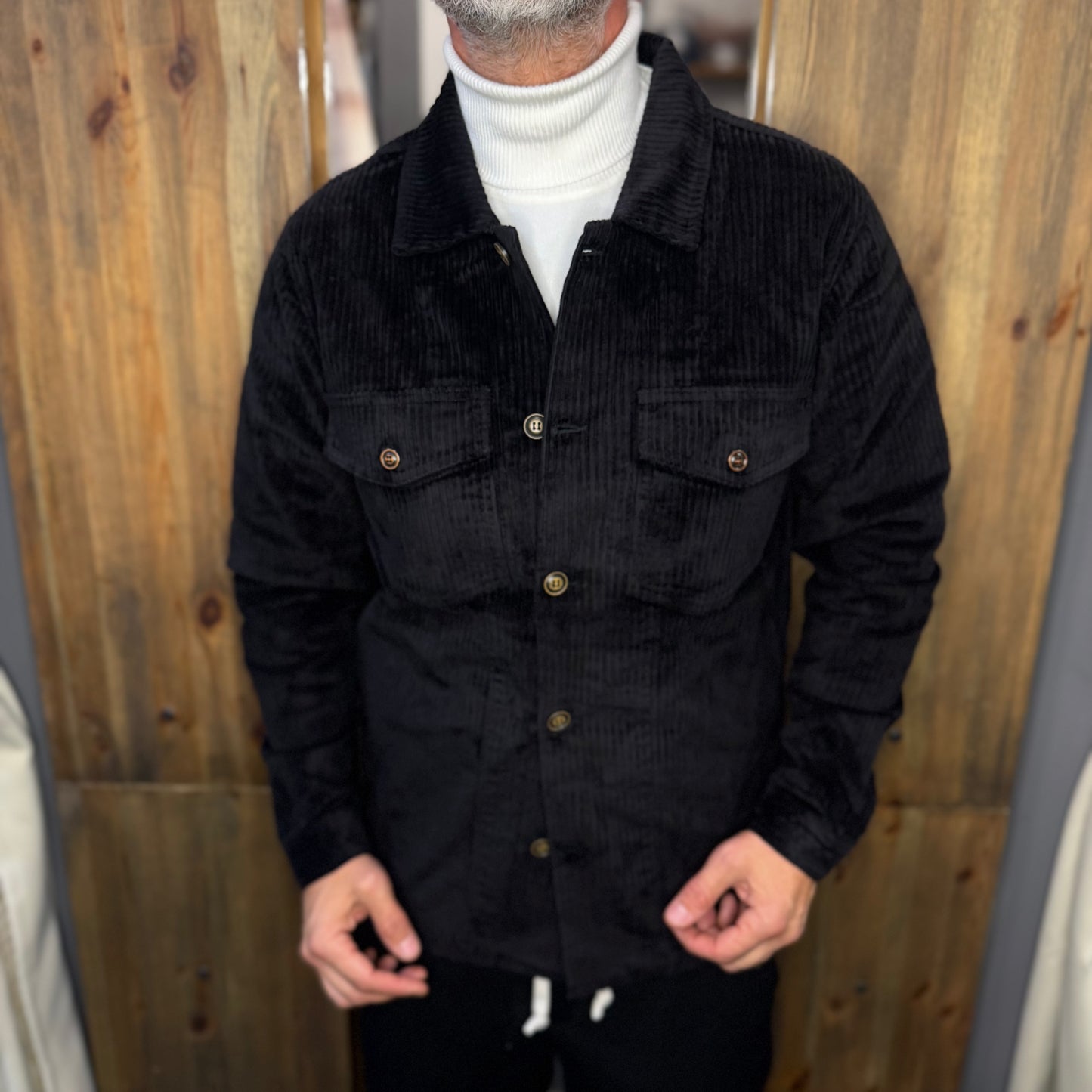 Overshirt velluto nera