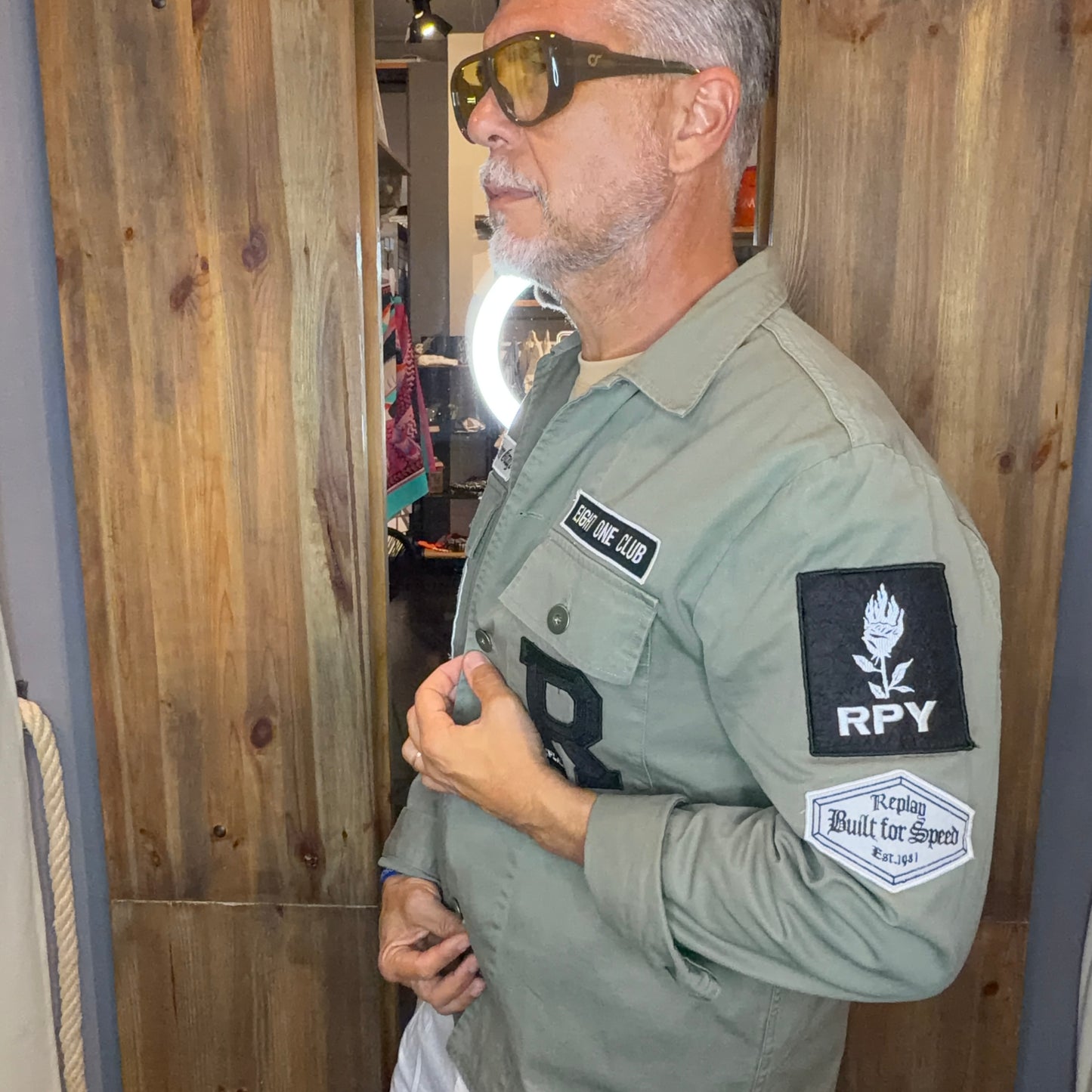 Giacca camicia patch replay