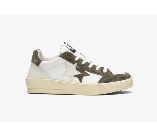 Sneaker 2 star bow con inserti in crosta verdi