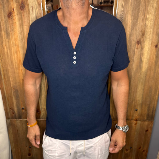 T-shirt serafino blu