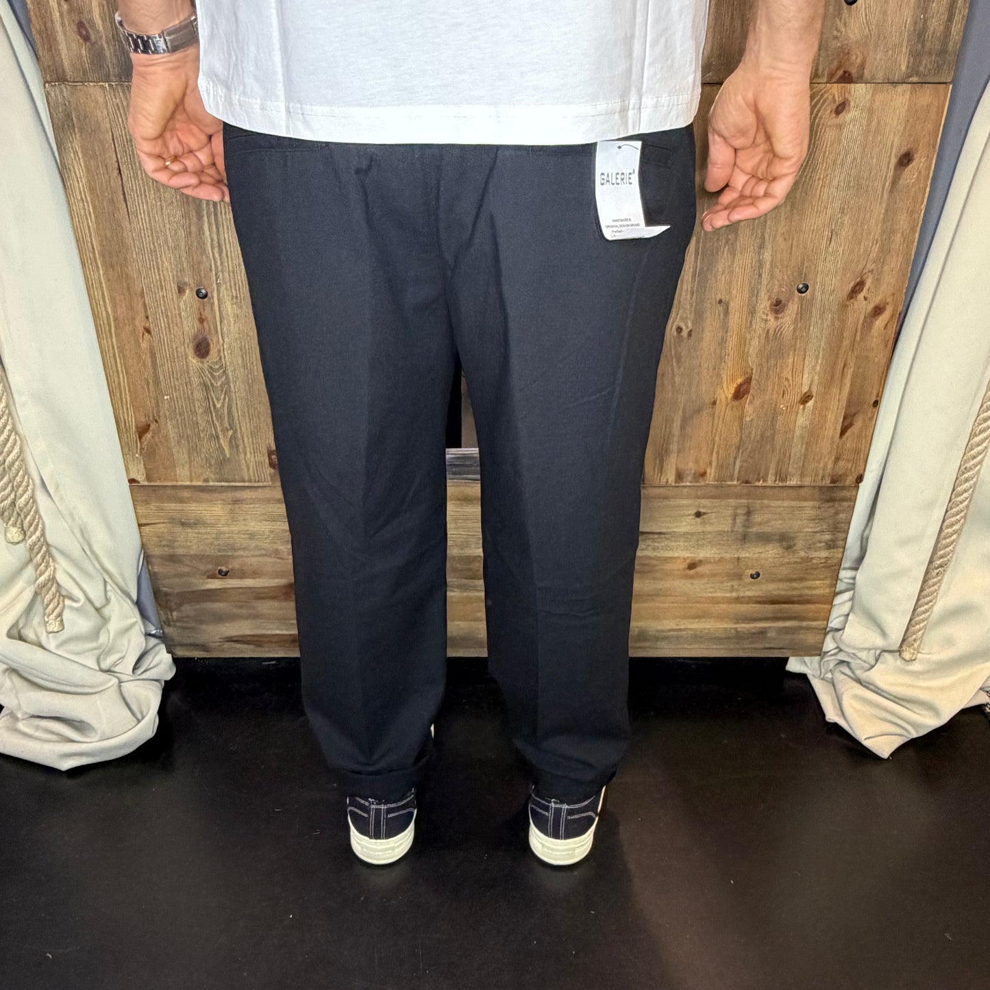 Pantalaccio galerie lino cotone black
