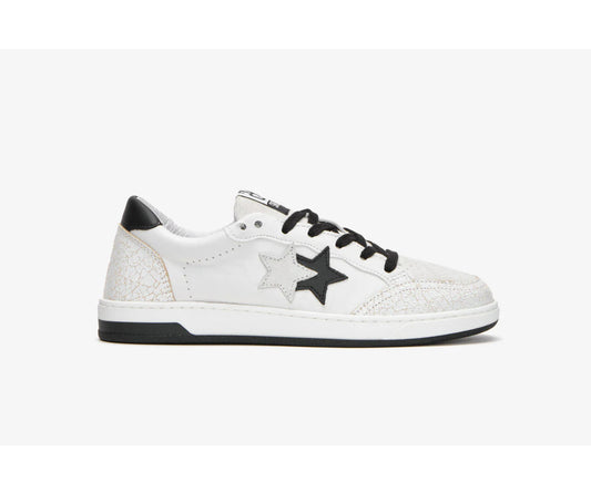 Sneaker 2 star week in pelle con inserto nera