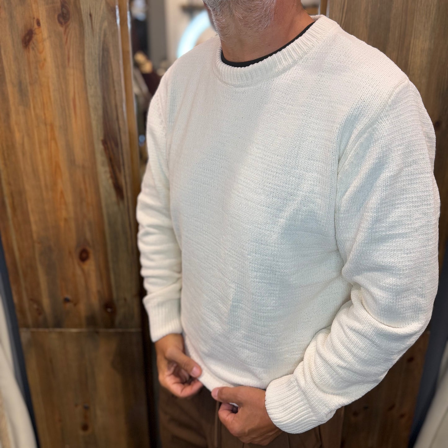 Maglia ciniglia Gianni lupo panna