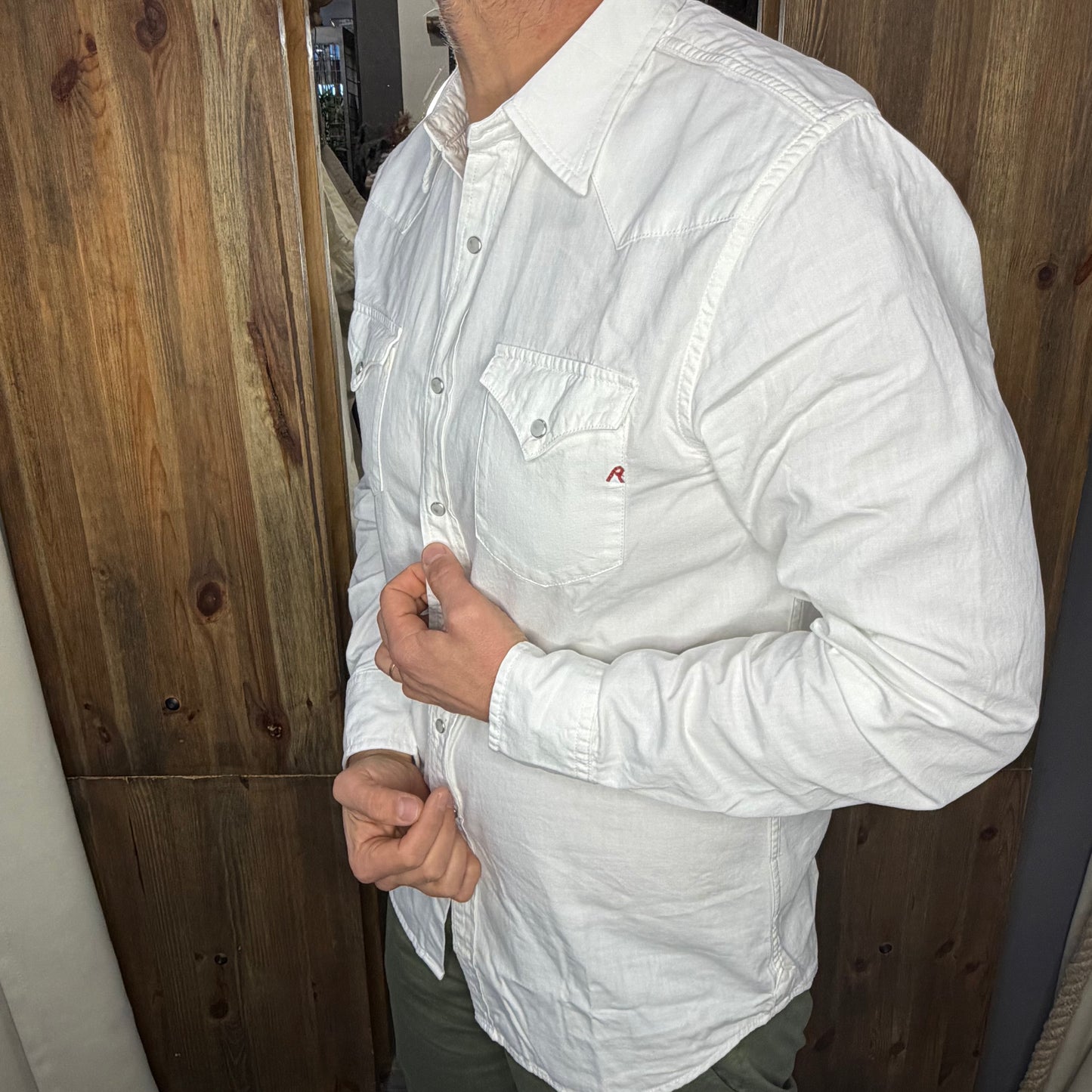 Camicia replay denim bianca