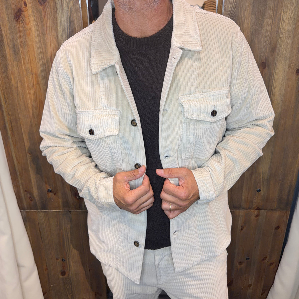 Overshirt velluto Galerie panna