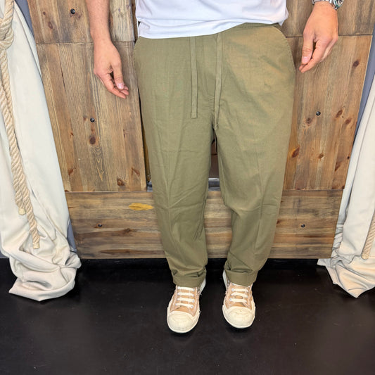 Pantalaccio Galerie lino cotone militare