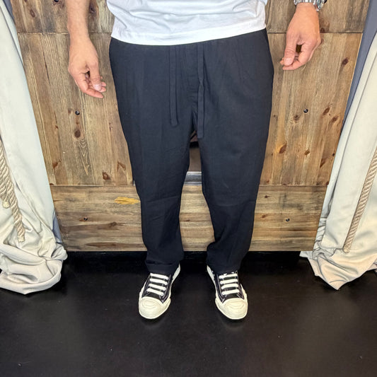 Pantalaccio galerie lino cotone black