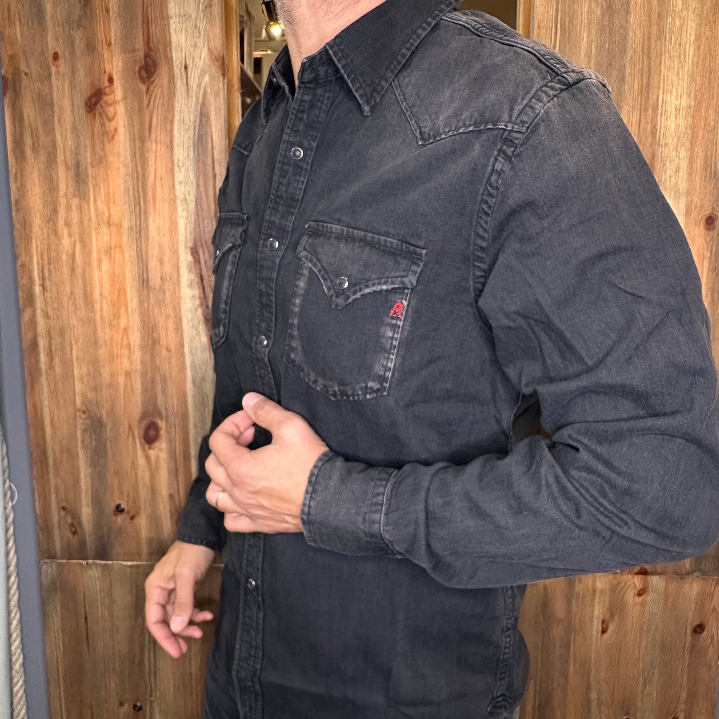 Camicia denim Replay black washed