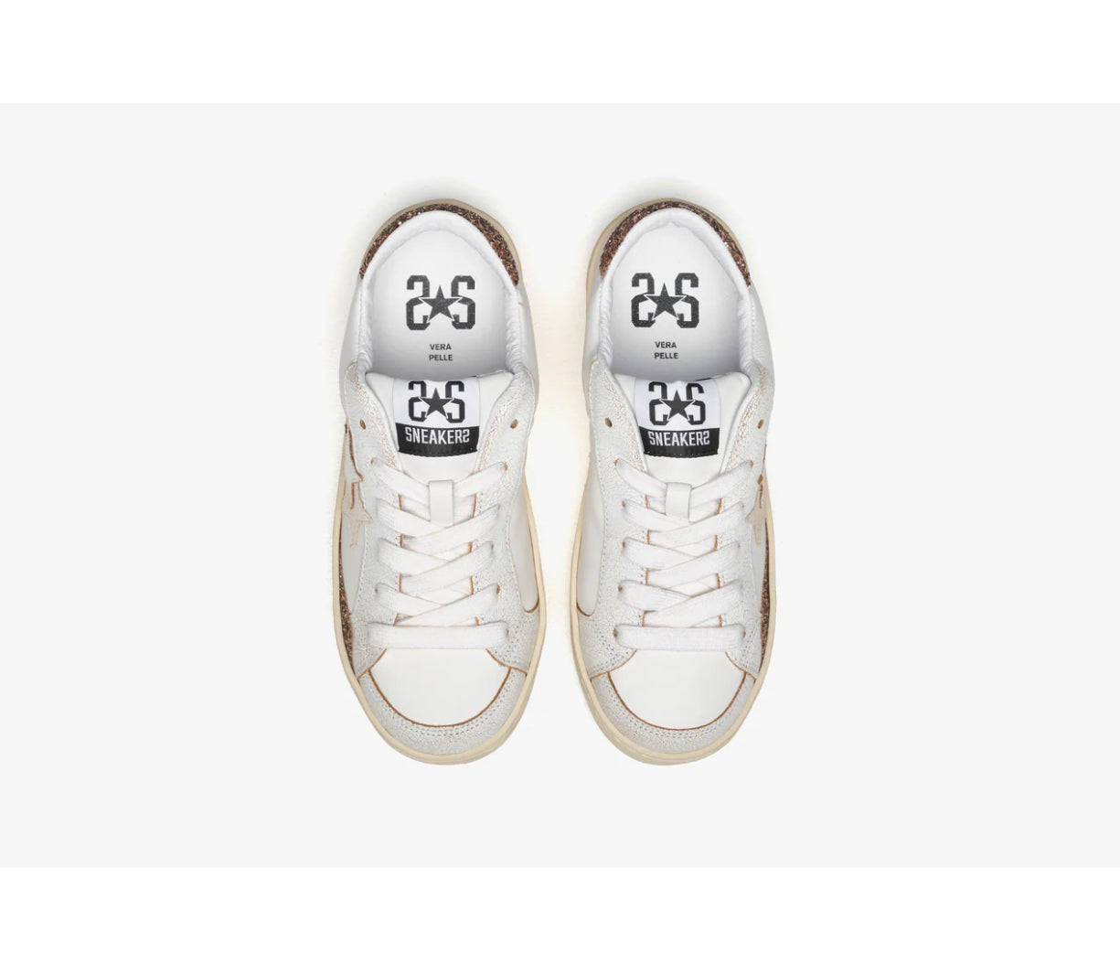 Sneaker 2 star Enjoy con dettagli dorati
