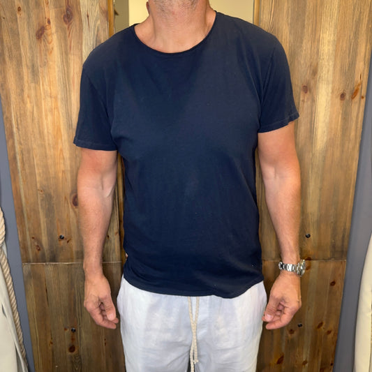 T-shirt basic Indian blu
