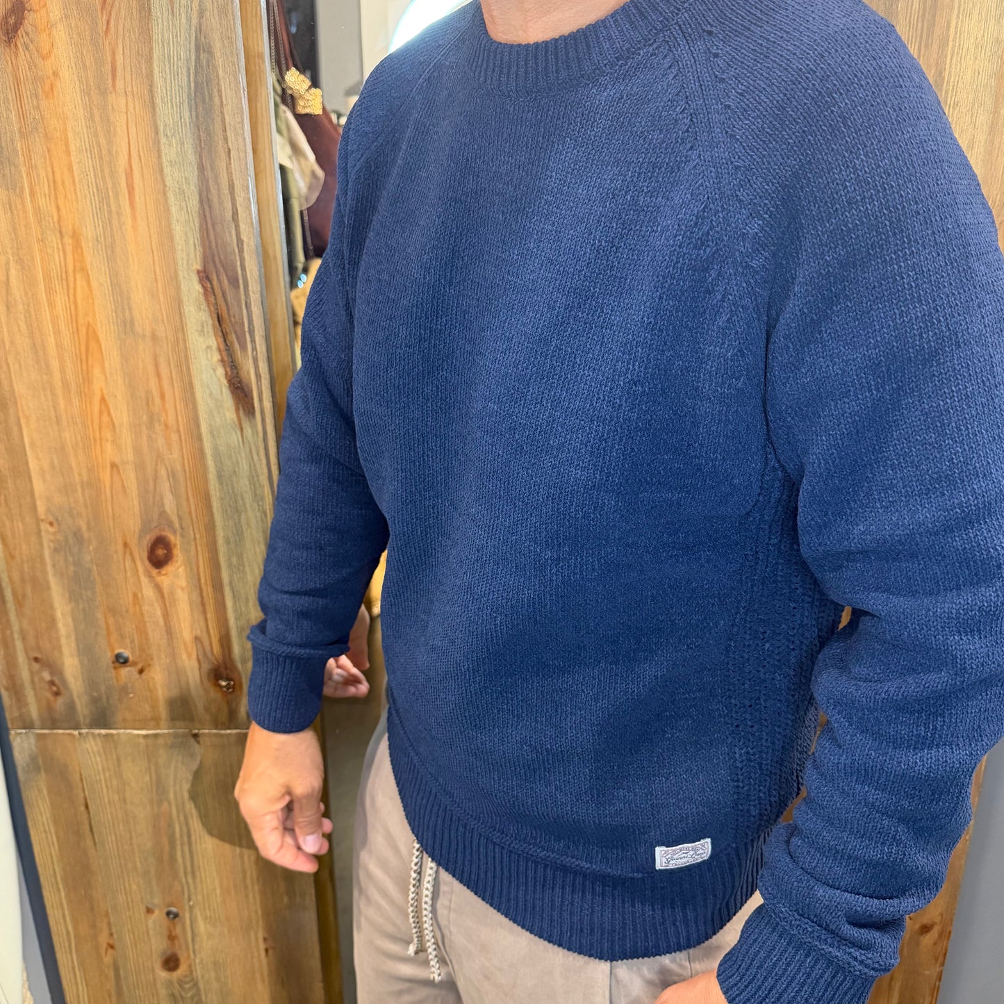 Maglia Gianni lupo blu raglan