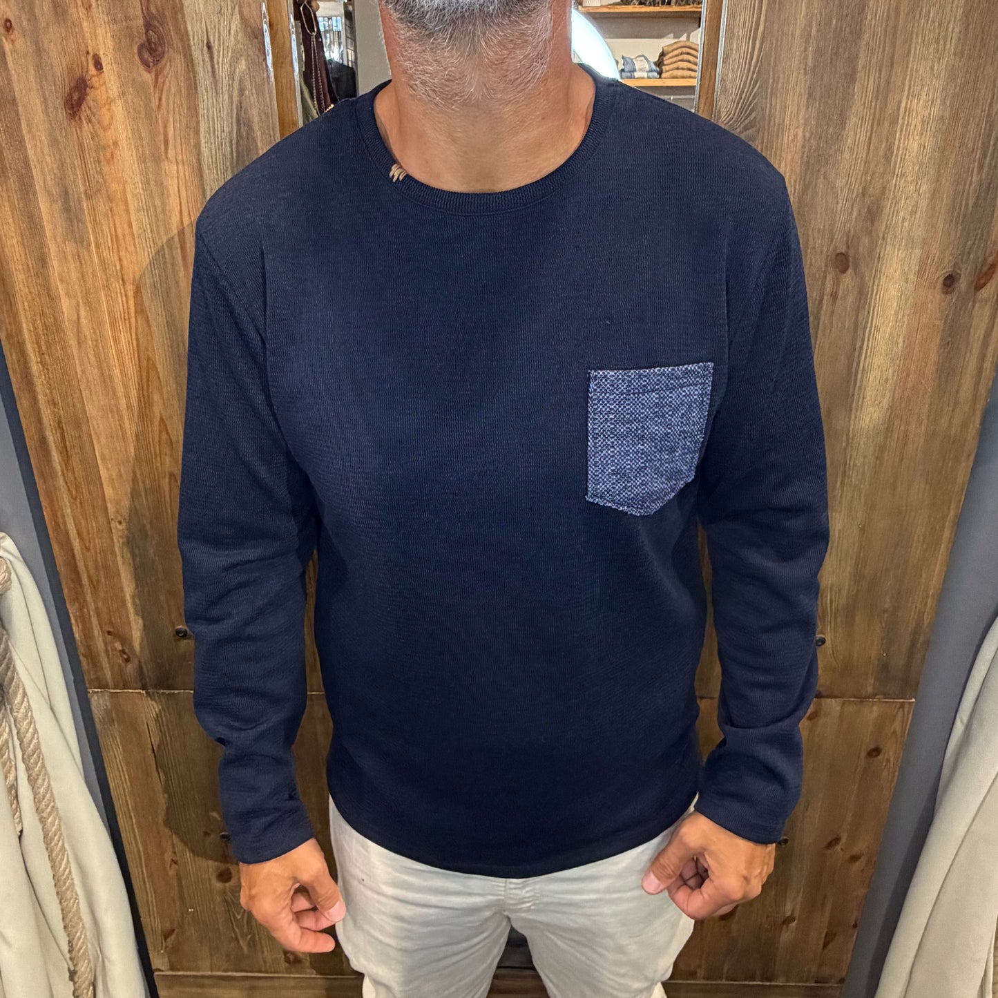 Maglia taschino Boston blu