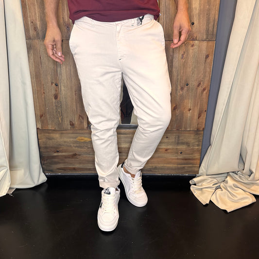 Pantalone chinos block eleven panna