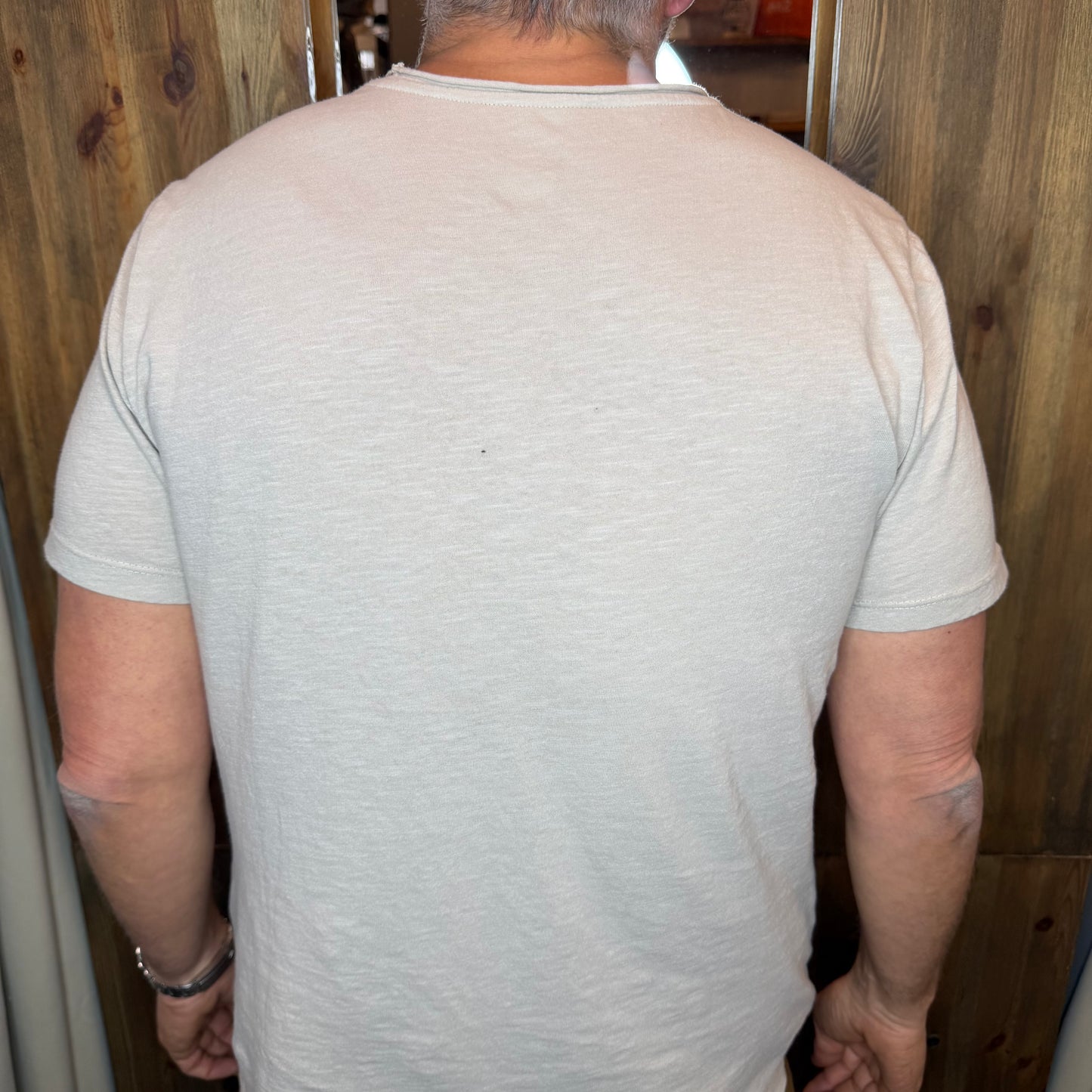 Overshirt con taschino sabbia