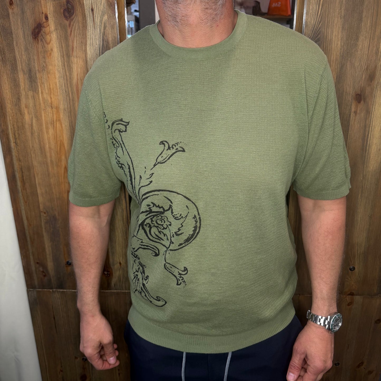 Maglia BEART lino cotone verde