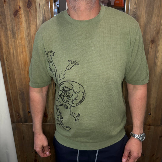 Maglia BEART lino cotone verde