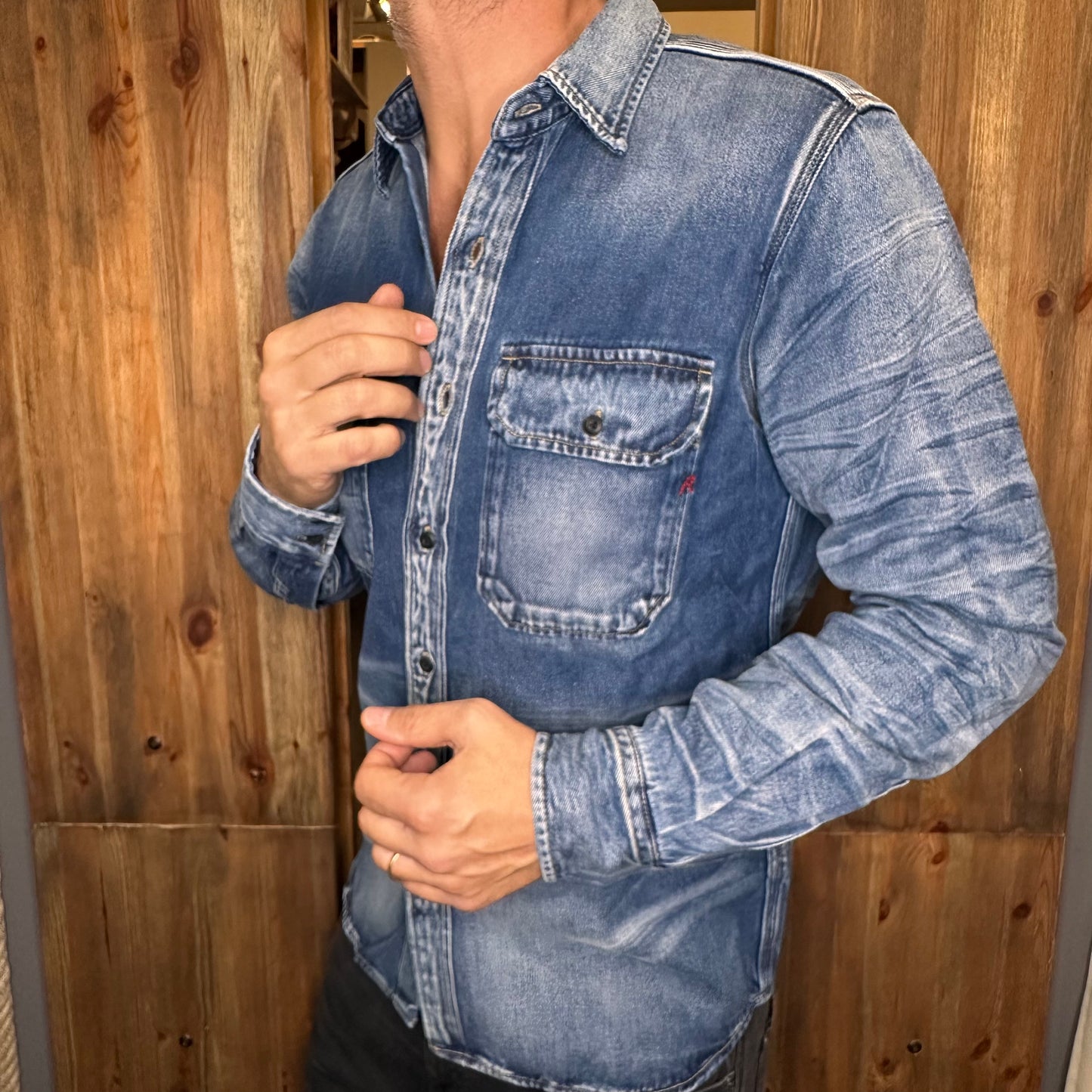 Camicia denim Replay effetto used 1