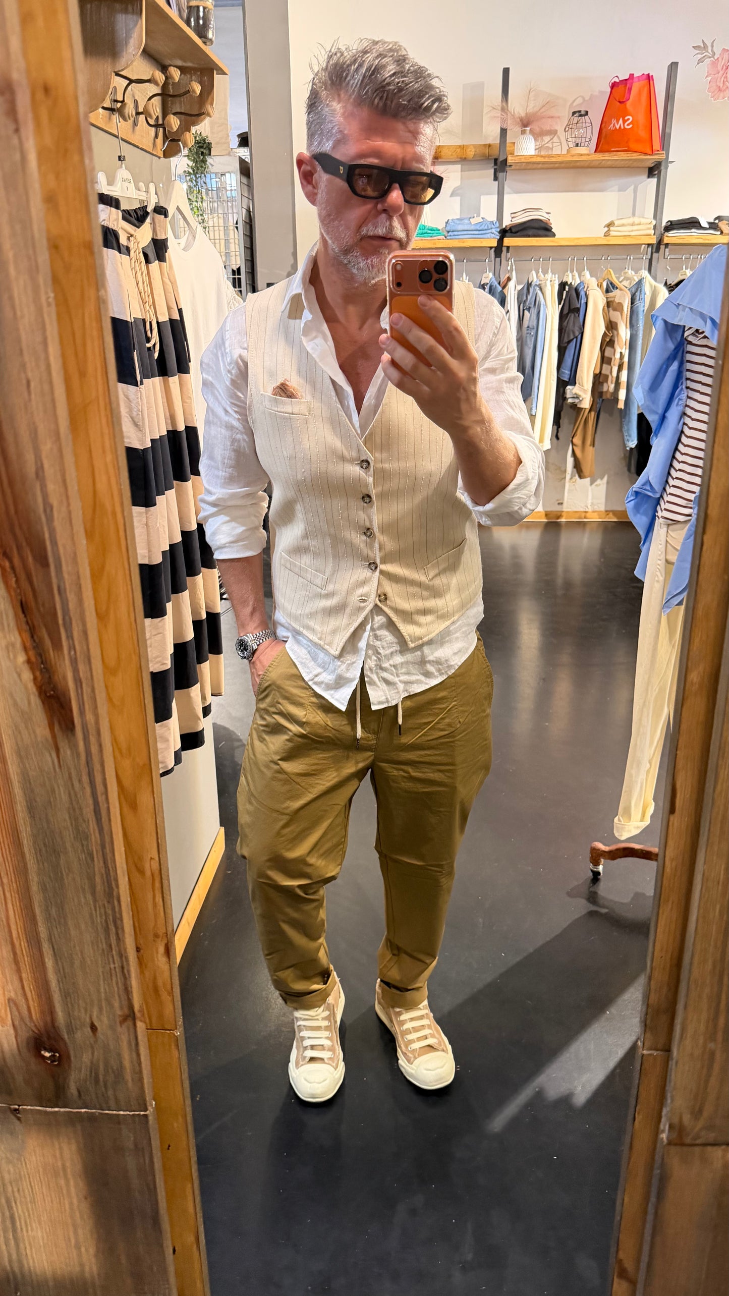 Camicia Lino collo bianca