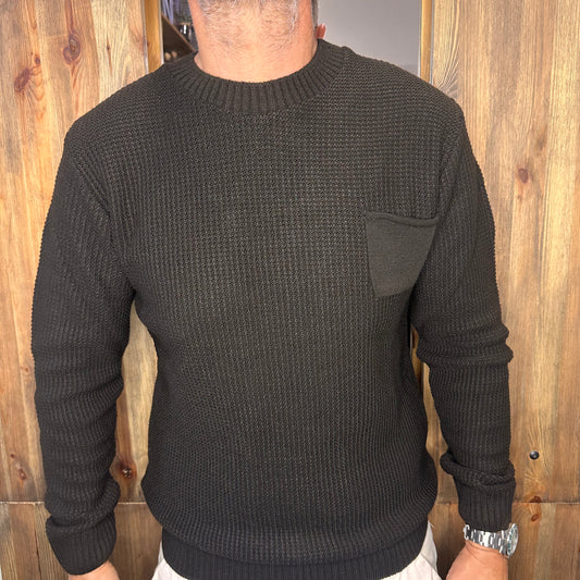 Maglia taschino marrone