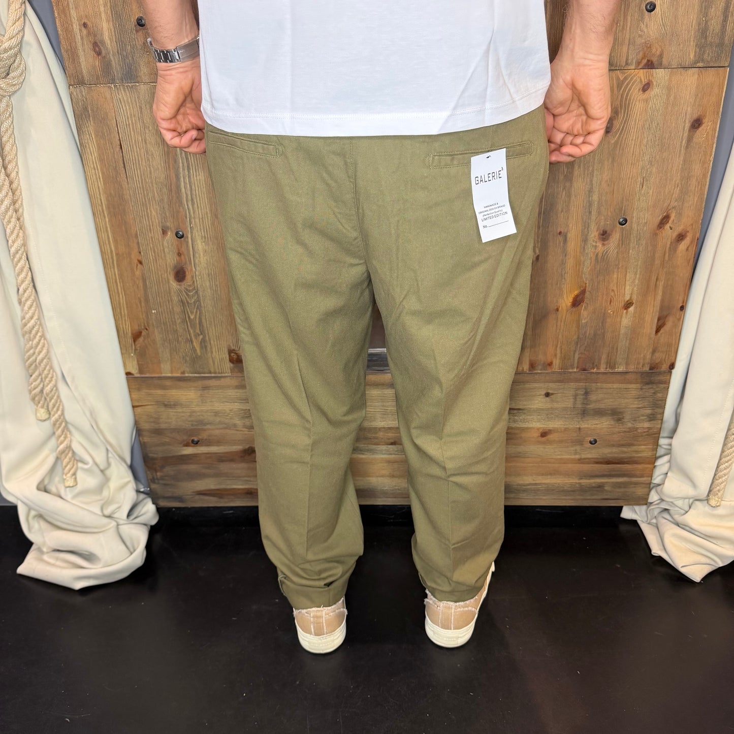 Pantalaccio Galerie lino cotone militare