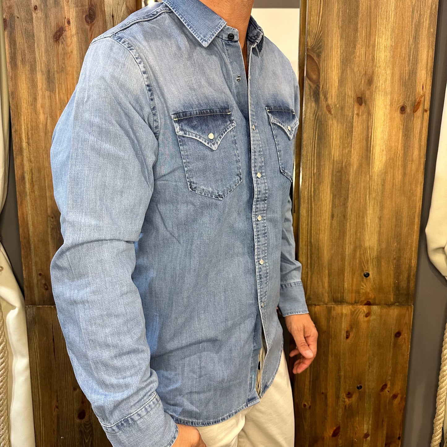 Camicia Replay denim effetto used