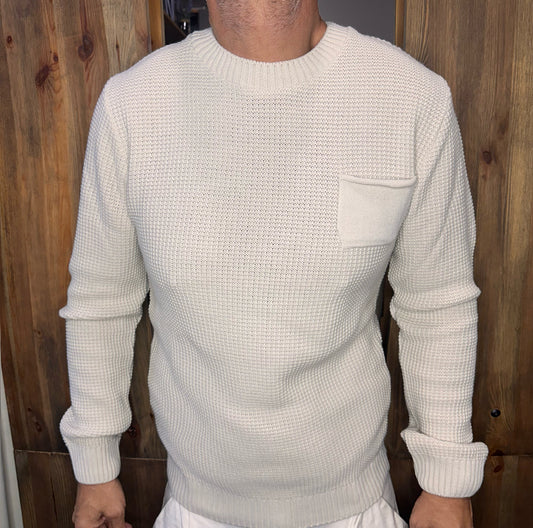 Maglia taschino avorio