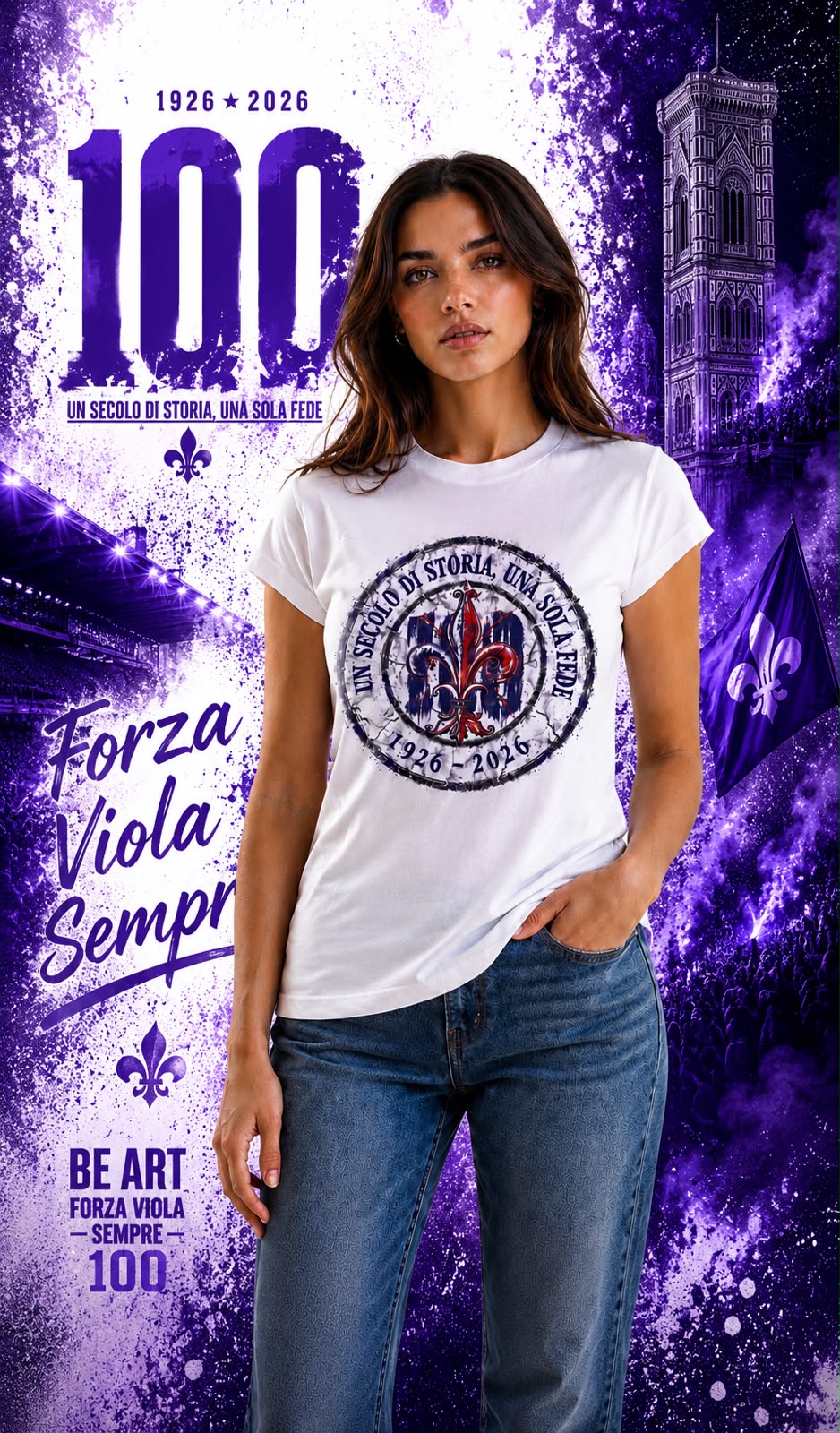 T-shirt BEART centenario viola woman